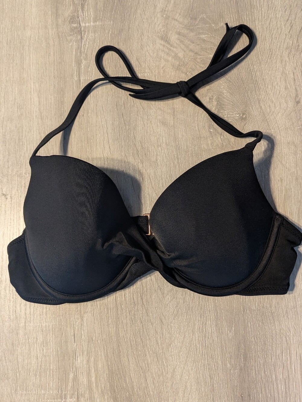 Shade & Shore Black Halter Bikini Top